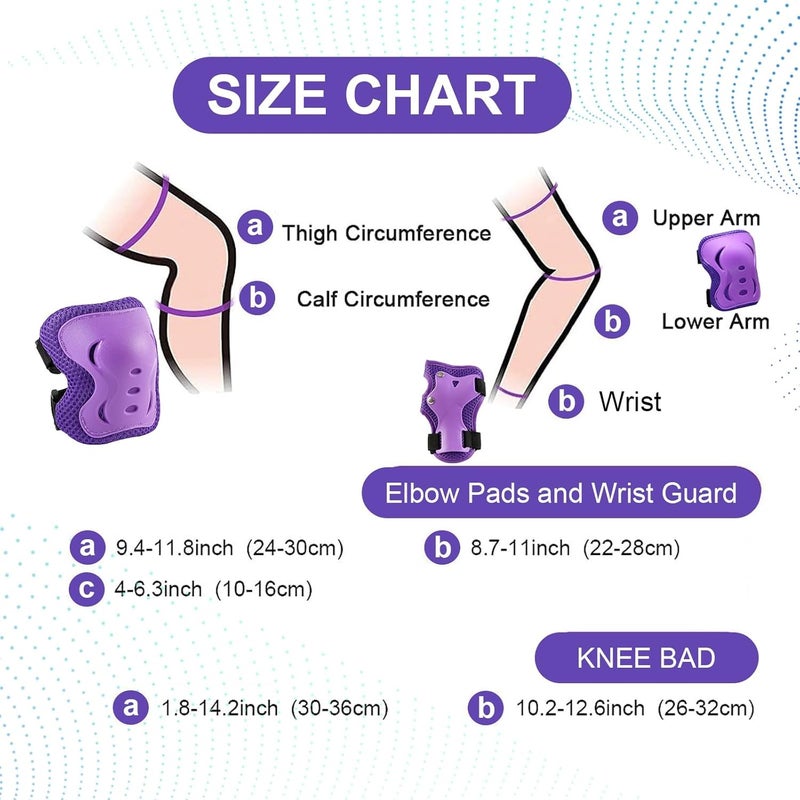 totwoo Knee Pads for Kids， Knee Pads and Elbow Pads Set Toddler 4-10 Years Protective Gear Set for Girls Boys with Wrist Guards for Skating Cycling Bike Rollerblading Scooter - Image 3
